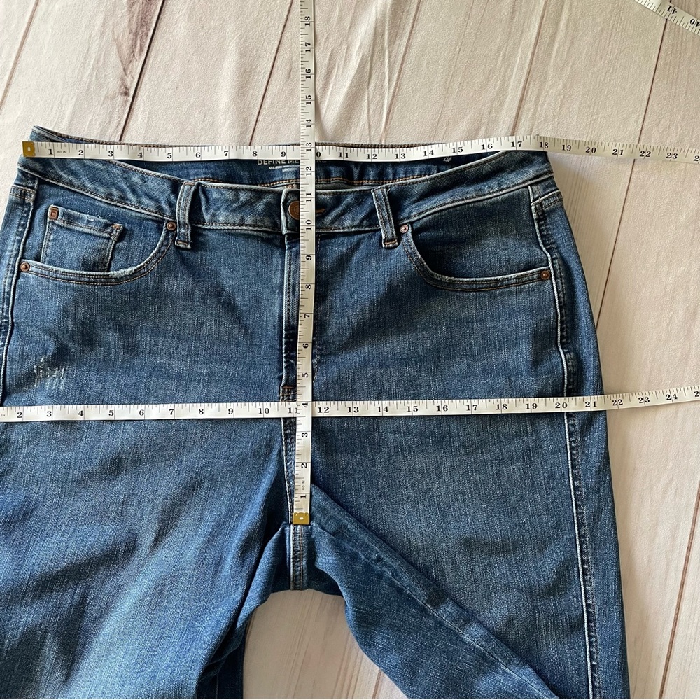 Chico's Define Me Flare Denim Jeans Women’s 16 Blue Wide Leg Cotton Boho Western - Picture 12 of 15